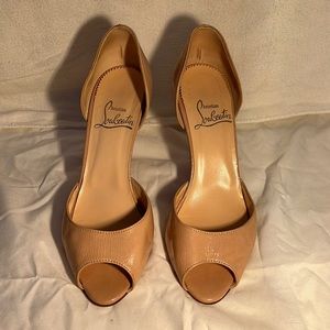Christian Louboutin Nude Patent Leather Pumps